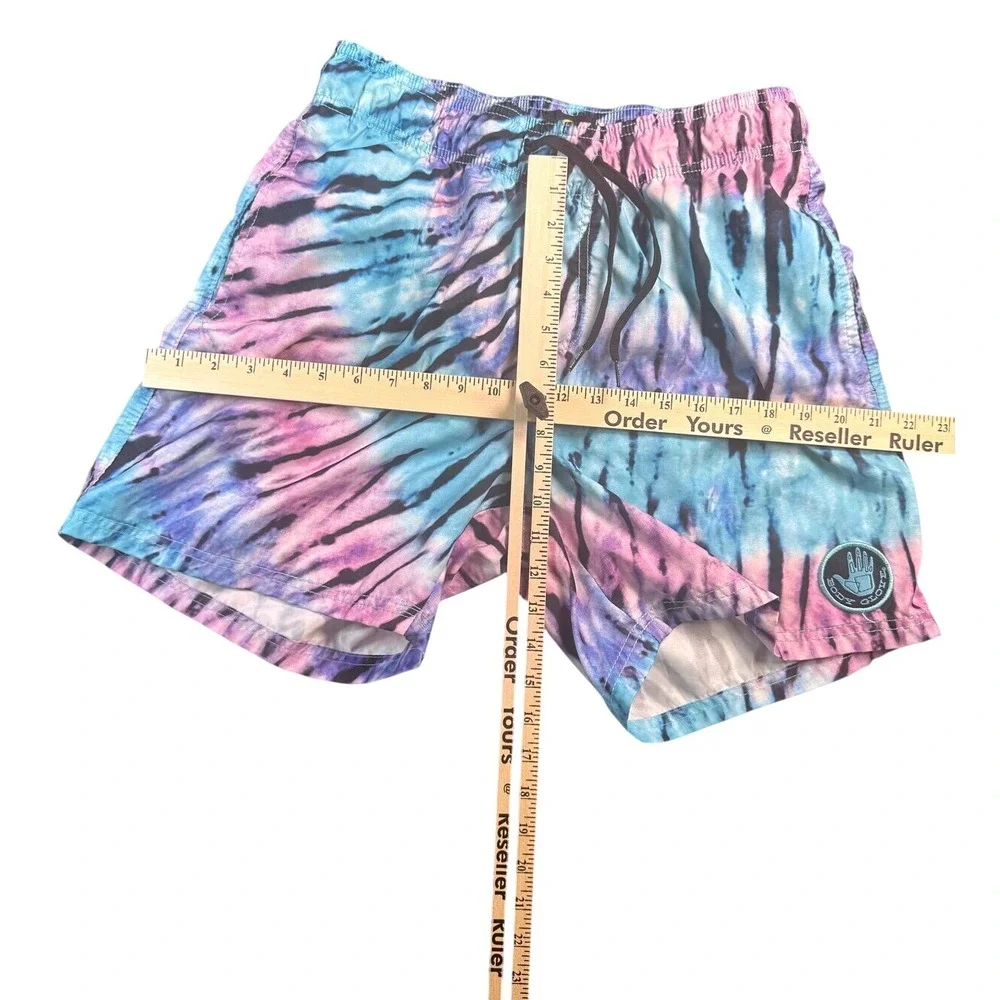 Body Glove Vapor Mens Swim Trunks Tie Dye Pink Blue Board Shorts Size L 34